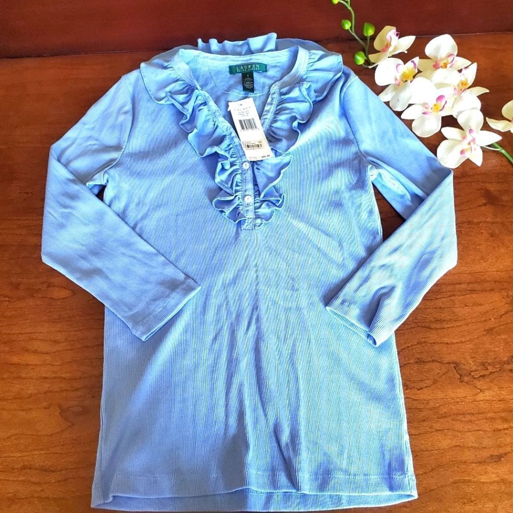 Lauren Ralph Lauren New Blue Long Sleeve Shirt